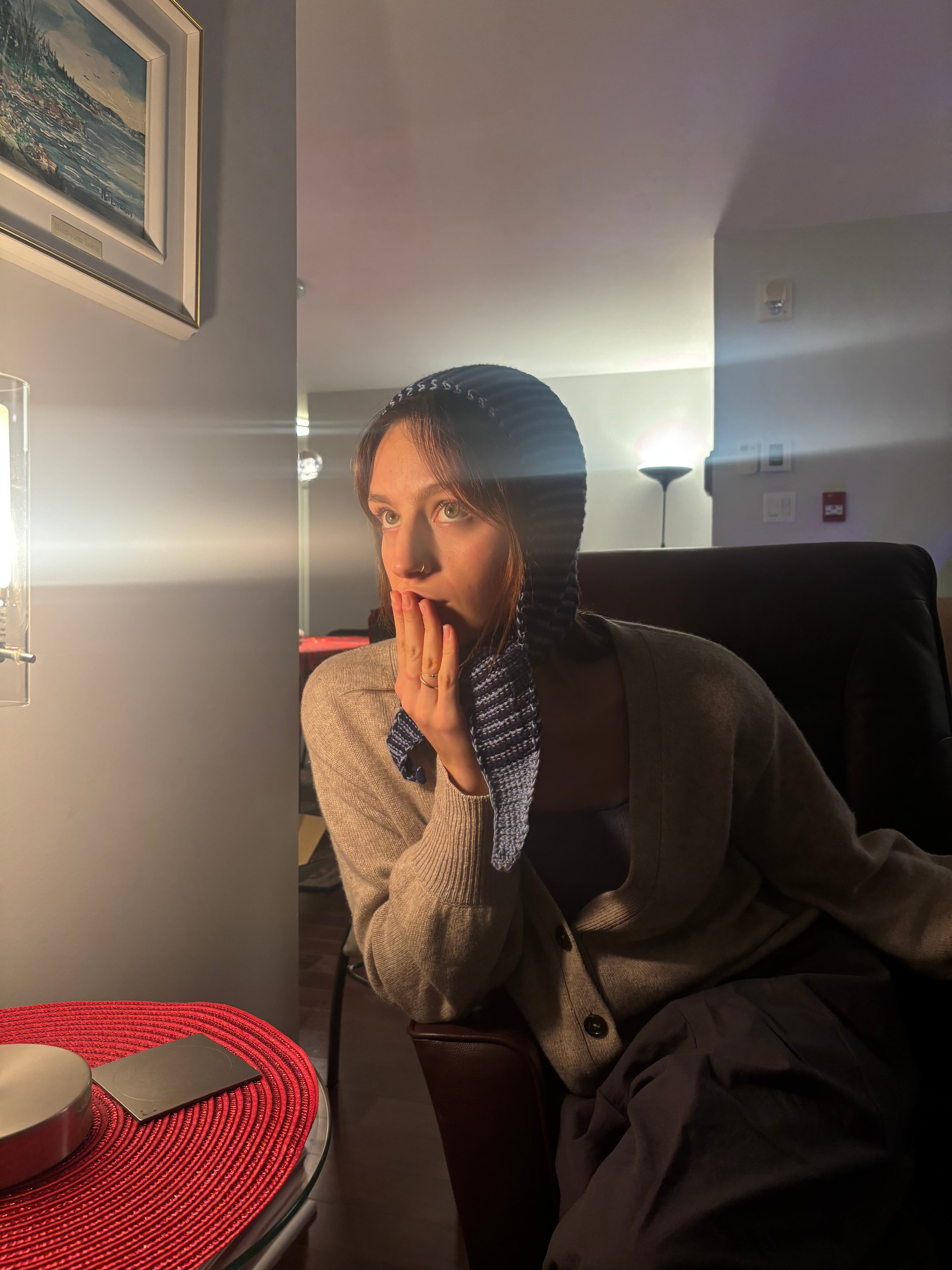 Tunisian Crochet Hood for Juliette - 2